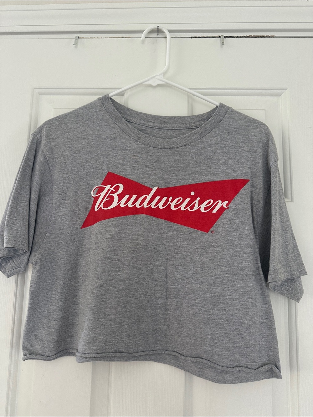 Budweiser Gray Tee with Red Bowtie Logo - Kids Short Sleeve